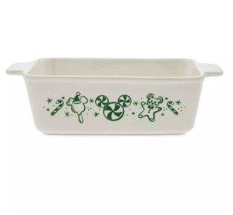 Disney Retro Mickey Themed Holiday Christmas Treats Ceramic Baking Dish New
