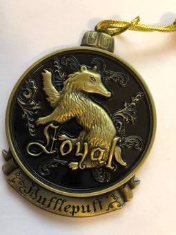 Universal Studios Harry Potter Hufflepuff Round Metal Holiday Ornament New w Tag