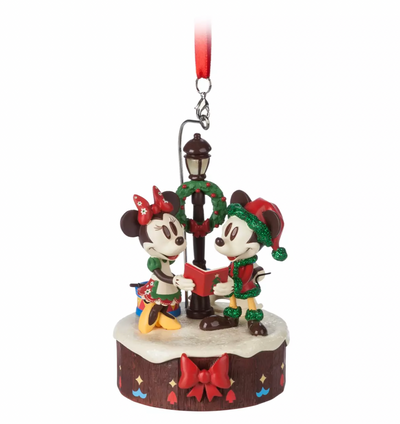 Disney Sketchbook Mickey Minnie Street Lamp Light Up Christmas Ornament New