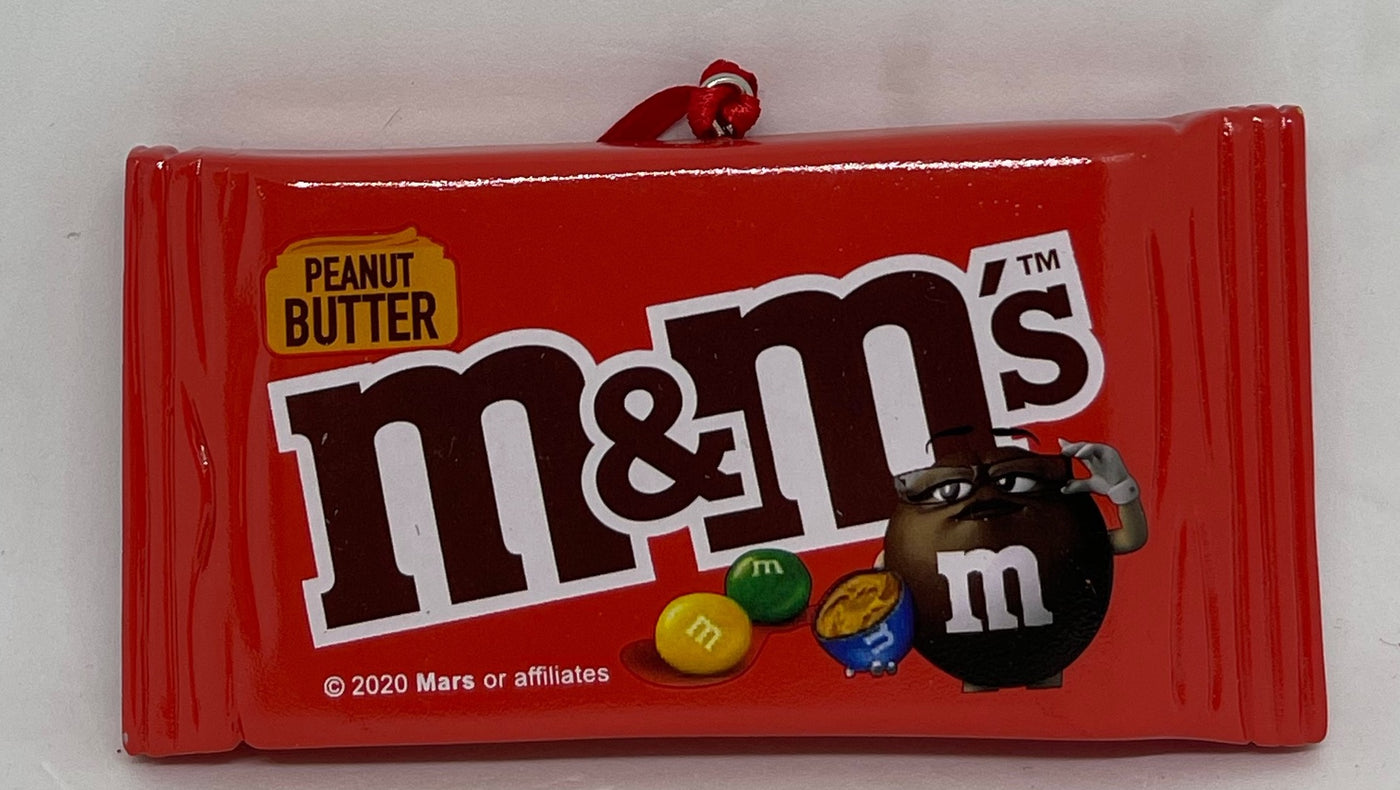 M&M's World Peanuts Butter Candy Bag Resin Christmas Ornament New with Tag