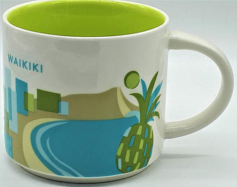 Starbucks You Are Here Waikiki Hawaii Ceramic Coffee Mug New With Box