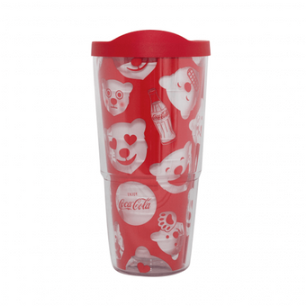 Authentic Coca Cola Coke Polar Bear Emoji Tervis Tumbler 24oz New