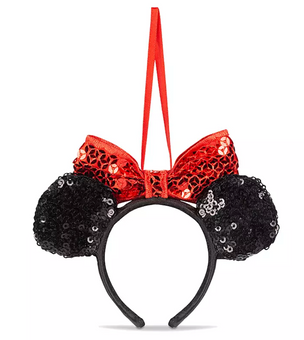 Disney Parks Minnie Mouse Sequin Ear Headband Ornament New with Tags