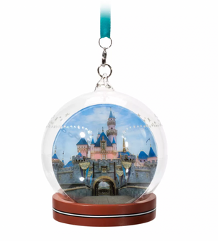 Disney Disneyland Mickey Minnie Vacation Dome Glass Christmas Ornament New Tag