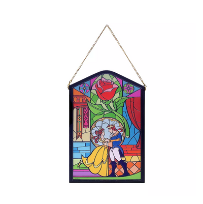 Disney Beauty and the Beast Belle Beast Stained Window Wall Décor New with Tag