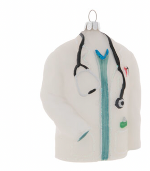 Robert Stanley 2021 Doctor White Coat Glass Christmas Ornament New with Tag