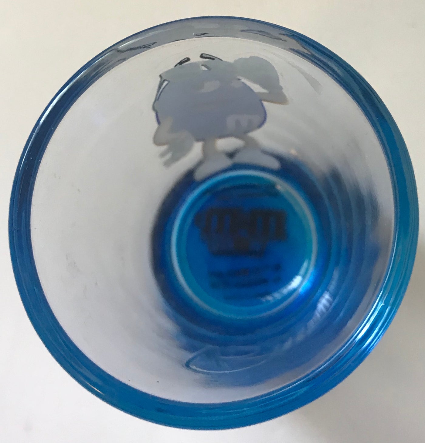 M&M's World Blue Poses Clear Shot Glass New