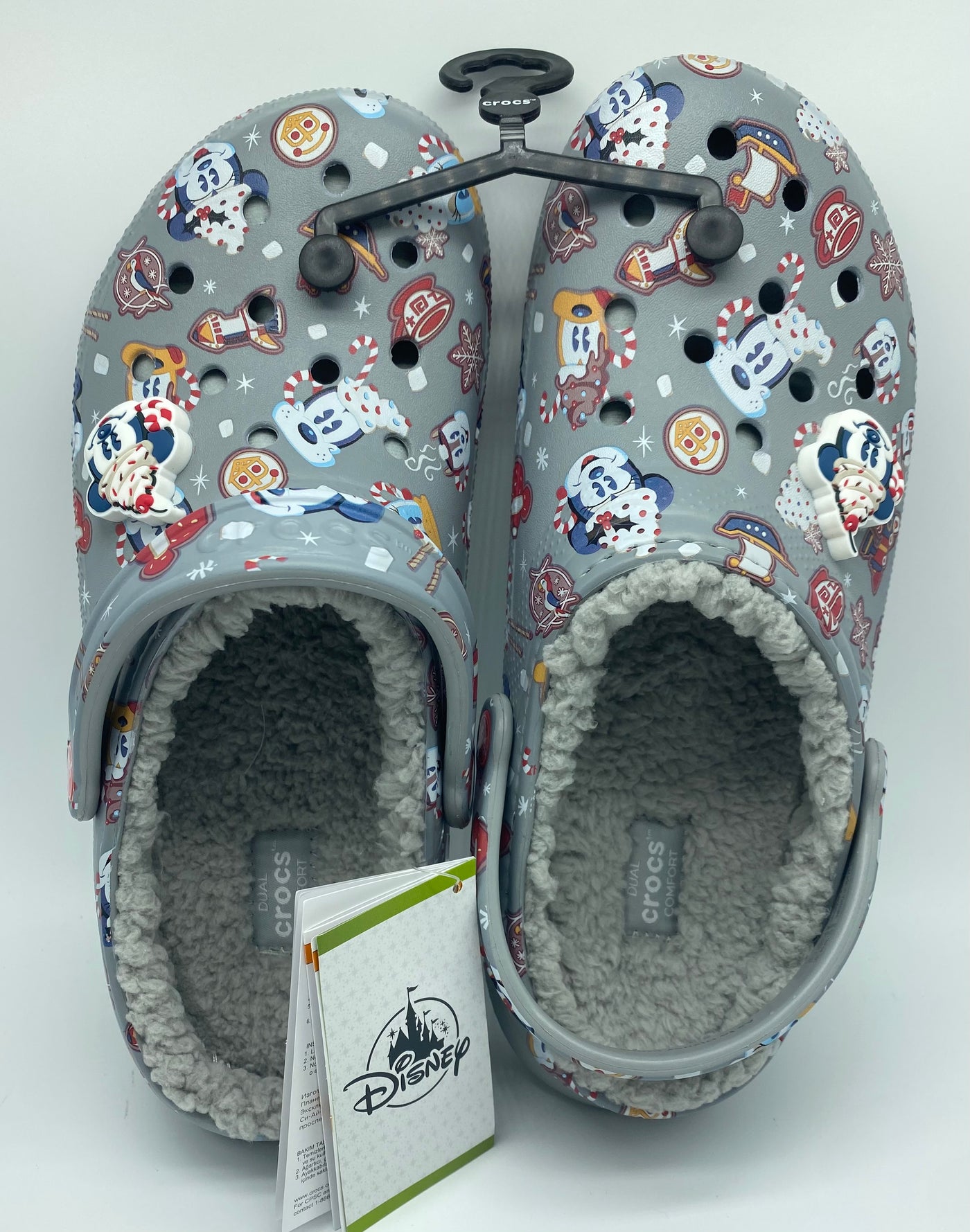 Disney Parks Holiday Treats 2021 Clogs Adults by Crocs M9/W11 Fleece Lined New