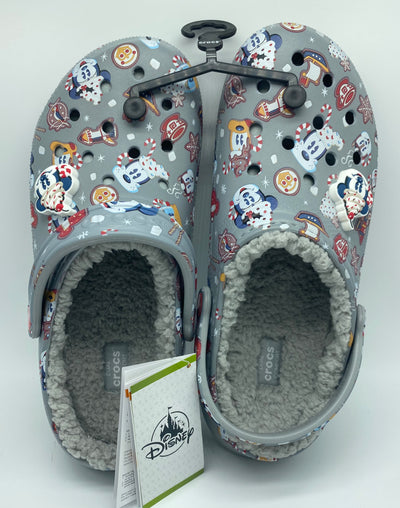 Disney Parks Holiday Treats 2021 Clogs Adults by Crocs M9/W11 Fleece Lined New