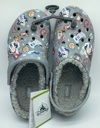 Disney Parks Holiday Treats 2021 Clogs Adults by Crocs M4/W6 Fleece Lined New