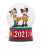 Disney Store 2021 Mickey and Minnie Christmas Holiday Snowglobe New with Box