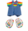 Disney NuiMOs Outfit Rainbow Shirt with Overalls and Sneakers New with Card