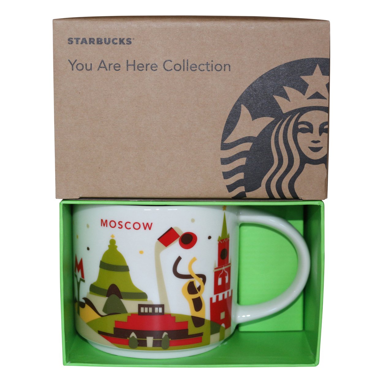 Starbucks You Are Here Moscow Ceramic Coffee Mug New with Box