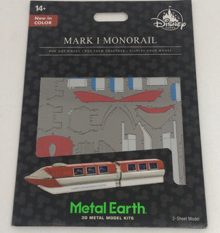 Disney Parks Mark I Monorail Colored Metal Earth Model Kit 3D Disneyland New