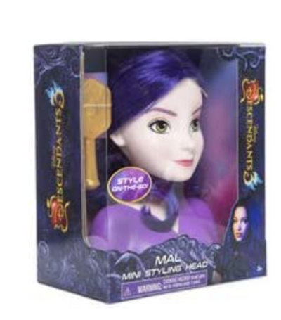 Disney Descendants Mal Mini Styling Head Toy with Brush New with Box