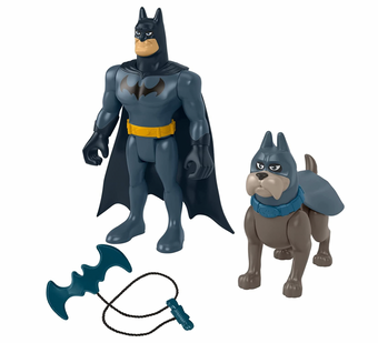 Fisher Price DC League of Super Pets Batman and Ace set of 2 Poseable Figures