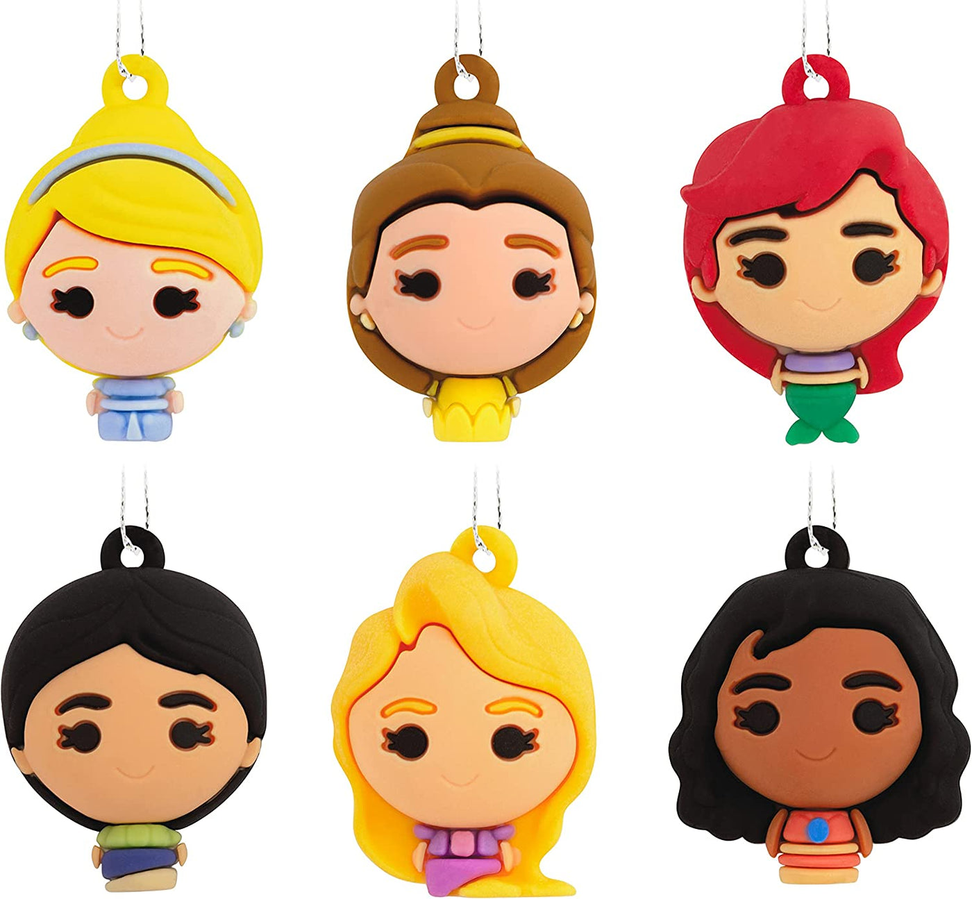 Hallmark Disney Princess Christmas Miniature Ornaments Set of 6 New with Box