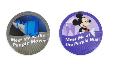 Disney Parks Mickey Meet Me at...Button Set New with Card
