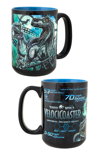 Universal Studios Jurassic World VelociCoaster Ceramic Coffee Mug New