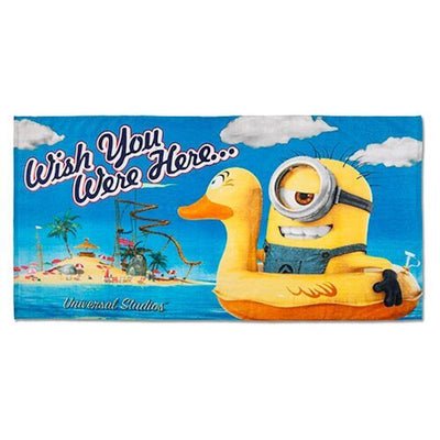 Universal Studios Despicable Me Minion Wish You Were Here Towel New with Tag