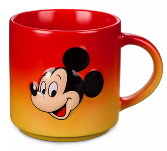 Disney Parks Mickey Donald Two Tones Red Orange Ceramic Coffee Mug New With Tag