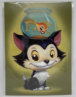 Disney Parks Figaro and Cleo by Kristin Tercek Postcard Wonderground Gallery New
