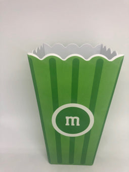 M&M's World Green Popcorn Container New
