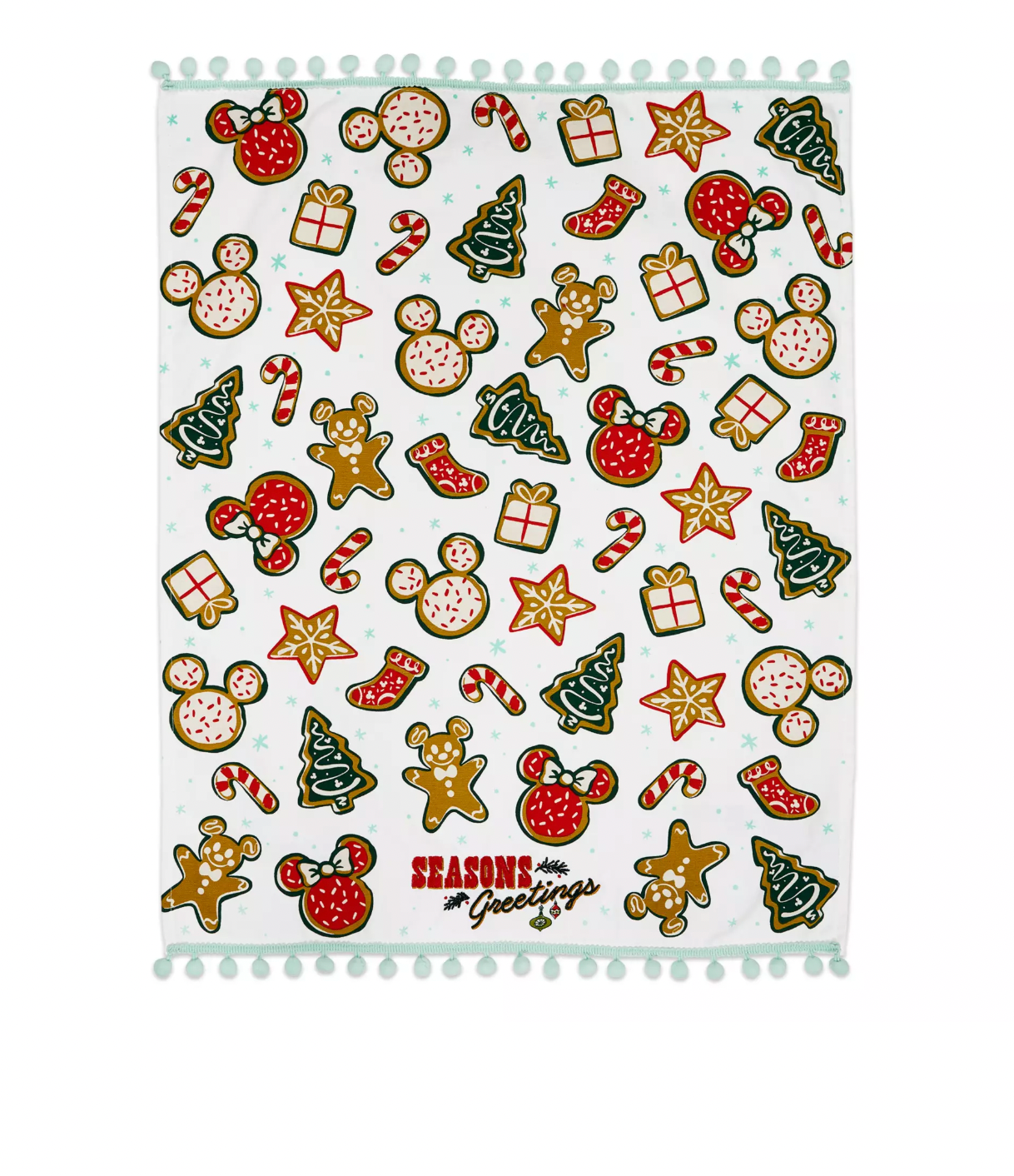 Disney Vintage Mickey Christmas Cookie Cotton Kitchen Towel New with Tag