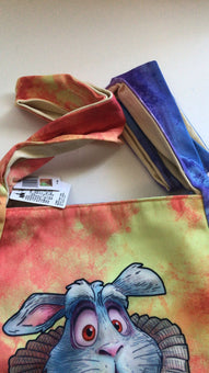 Disney Parks Shanghai Alice & White Rabbit Watercolor Tiedye Hobo Tote New w Tag