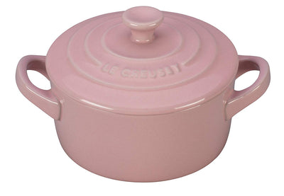 Le Creuset Stoneware Petit Round Casserole Mini Round Cocotte 8 oz Hibiscus Pink