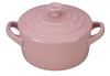 Le Creuset Stoneware Petit Round Casserole Mini Round Cocotte 8 oz Hibiscus Pink