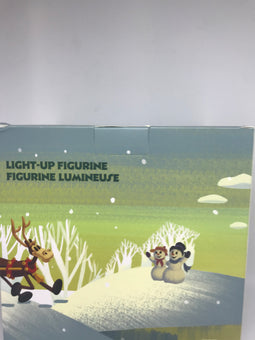 Disney Parks Merriest Wishes Mickey Minnie Snowman Light Up Figurine New