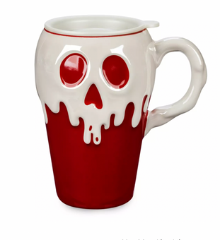 Disney Snow White and the Seven Dwarfs Poisoned Apple Ceramic Travel Mug New