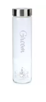 Disney Parks Fairy Tale Wedding ''Groom'' Glass Water Bottle New With Tag