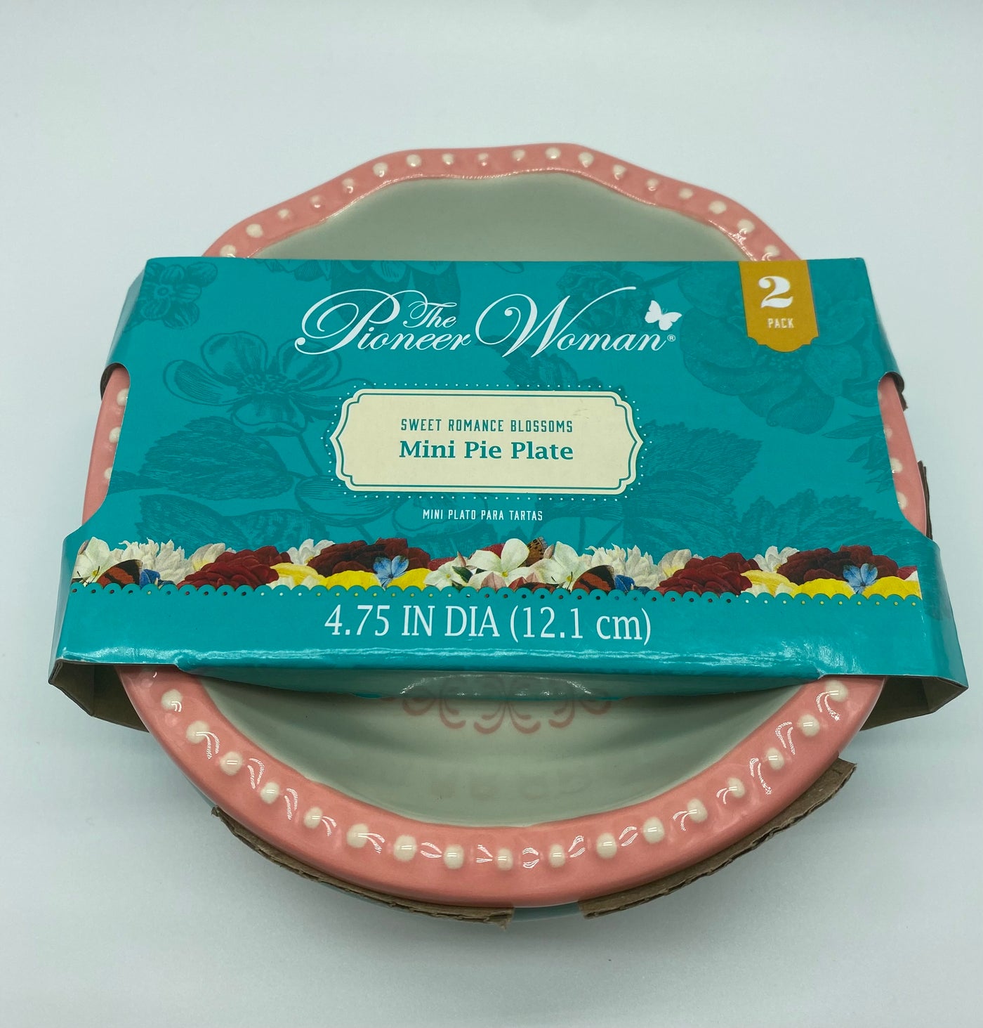 Two (2) Pioneer Woman ~ Sweet Romance ~ 4.75 Mini Pie Plates ~ Stoneware