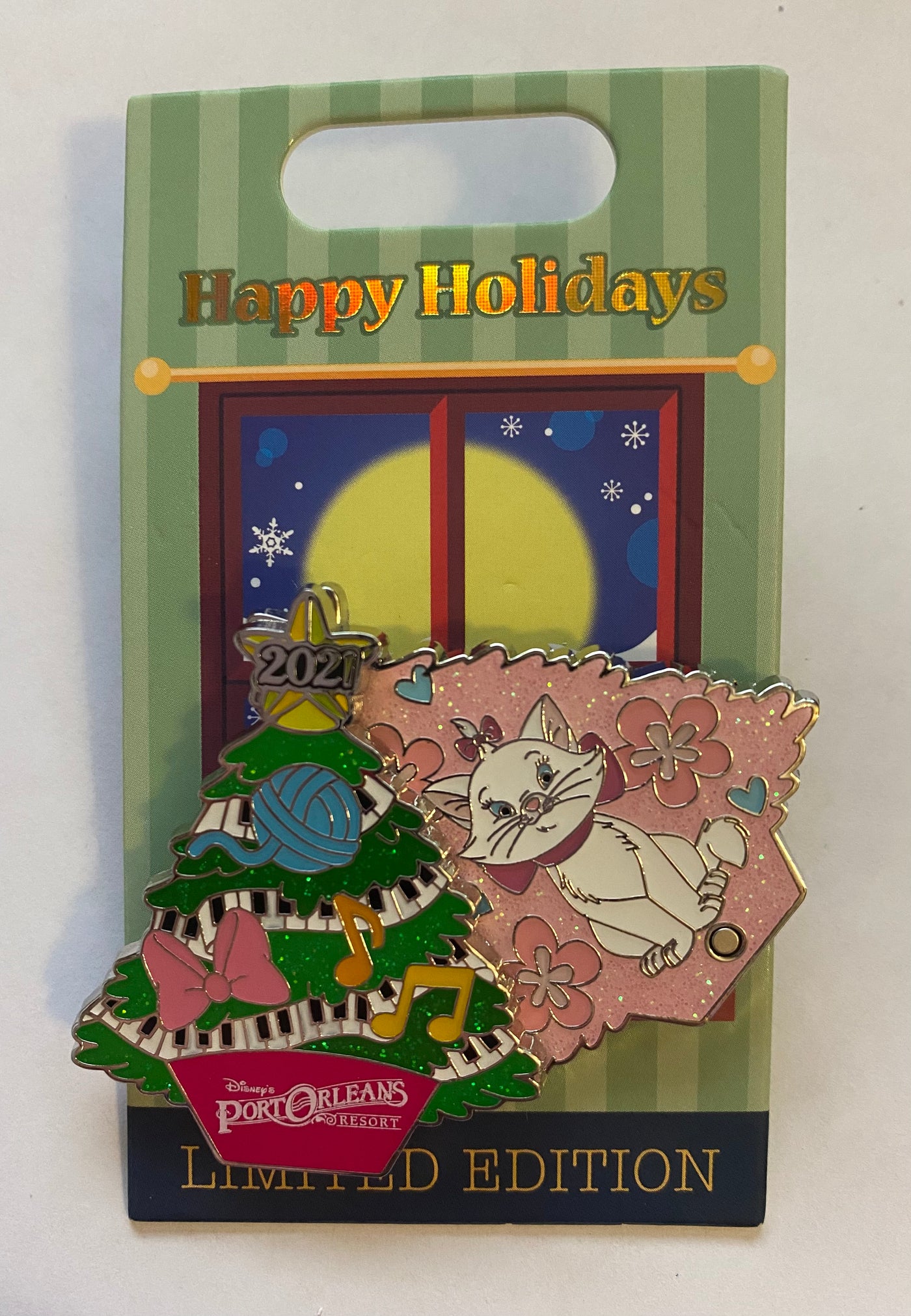 Disney Parks Port Orleans Resort Happy Holidays Marie Limited Pin New with Card