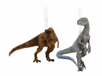 Hallmark Jurassic World T-Rex and Blue the Velociraptor Christmas Ornament New