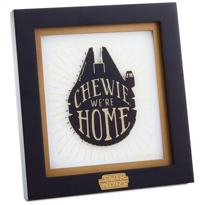 Hallmark Star Wars Chewie We're Home Millennium Falcon Framed Print New