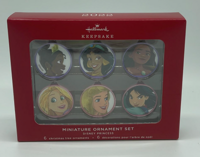 Hallmark 2022 Miniature Disney Princess Christmas Ornaments Set New with Box