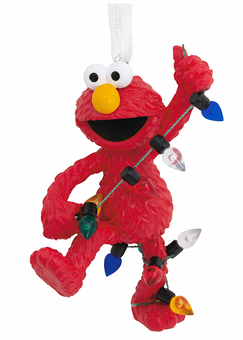 Hallmark Sesame Street Elmo Holding Light String Christmas Ornament New