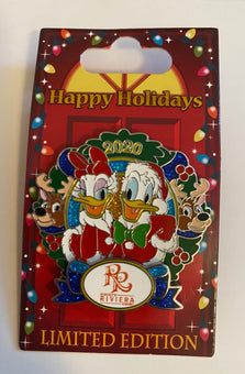 Disney 2020 Riviera Donald and Daisy Happy Holiday Limited Pin New with Card