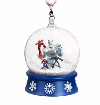 Disney Sketchbook Marvel's Avengers Mini Snow Globe Christmas Ornament New