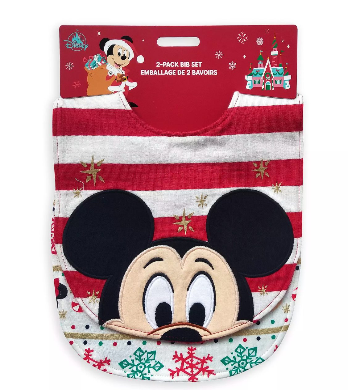 Disney Mickey and Friends Christmas Holiday Bib Set for Baby New with Tag