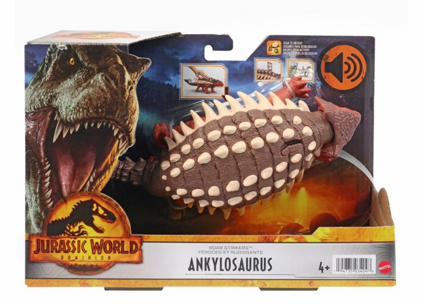 Jurassic World Dominion Roar Strikers Ankylosaurus Dinosaur Figure New