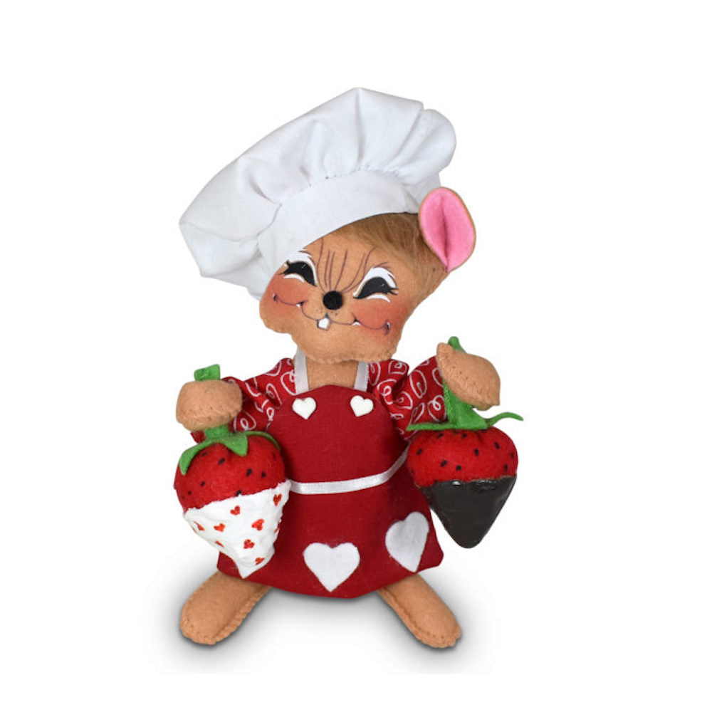 Annalee Dolls 2022 Valentine 6in Sweet Strawberry Chef Mouse Plush New with Tags