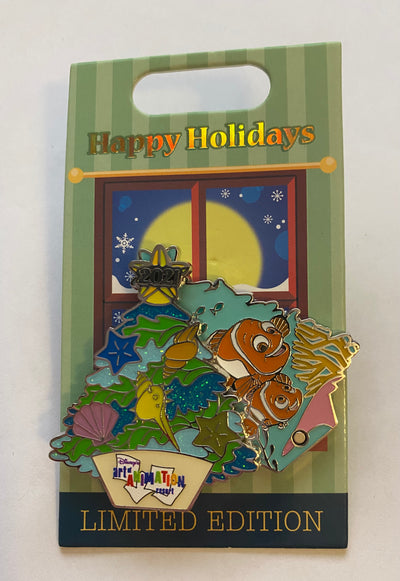 Disney Parks Art of Animation Nemo 2021 Happy Holidays Limited Pin New with Card