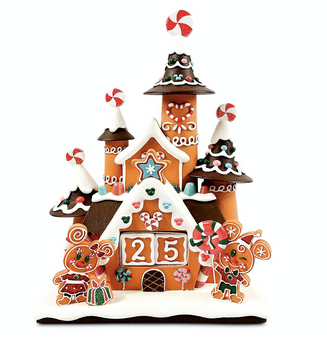 Disney Mickey Minnie Holiday Christmas Countdown Calendar Gingerbread Castle New