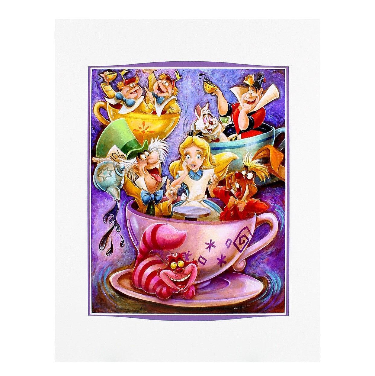 Disney Parks Alice in Wonderland Tea Cups Deluxe Print by Wilson New