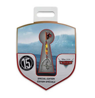 Disney Cars 15th Anniversary Collectible Key Pin Special Edition New with Card