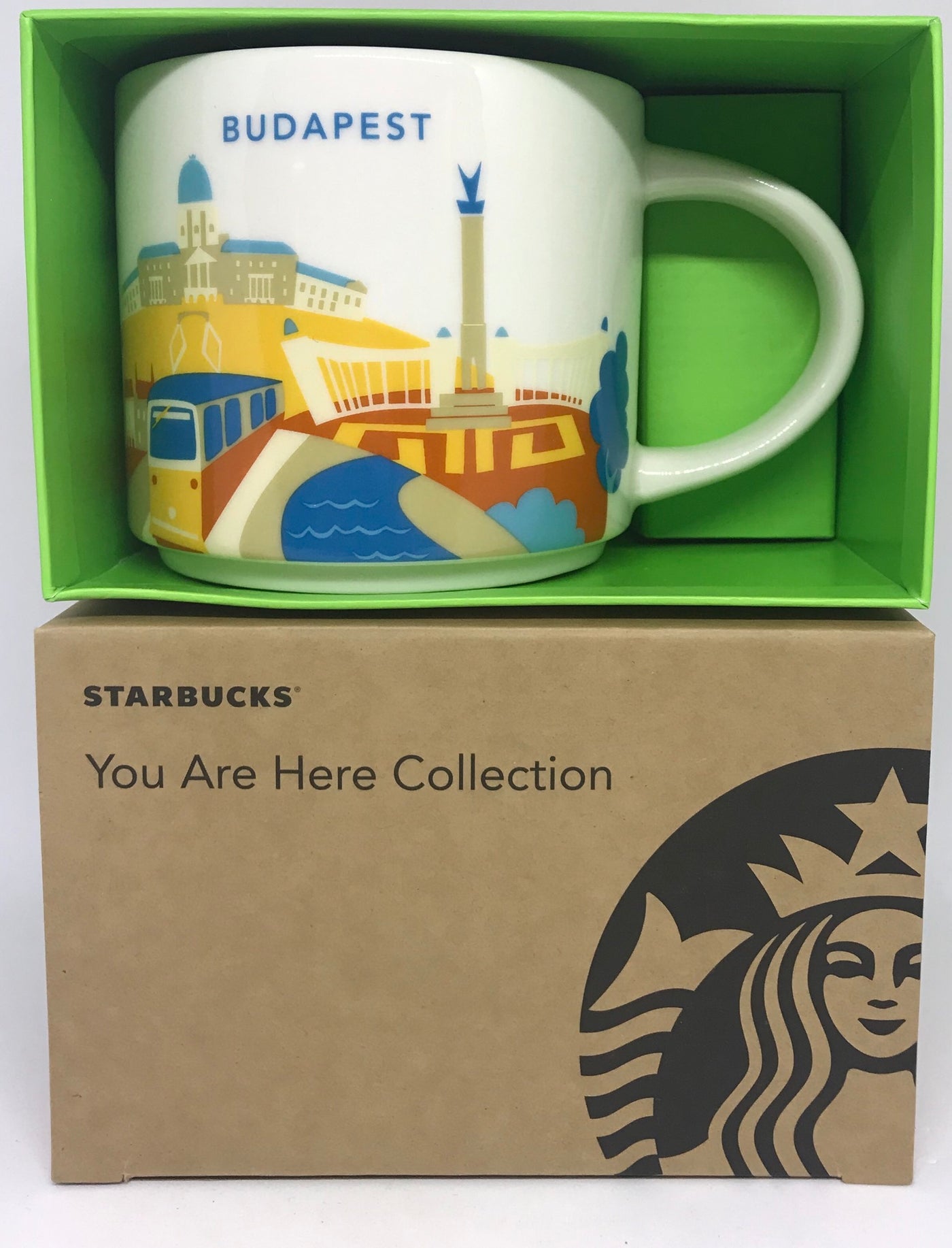 Starbucks You Are Here Budapest Hungary Ceramic Coffee Mug New with Box